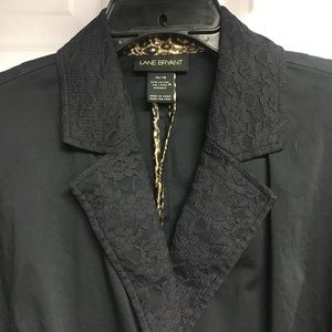 Black Lane Bryant Dress Jacket w/Lace paneling